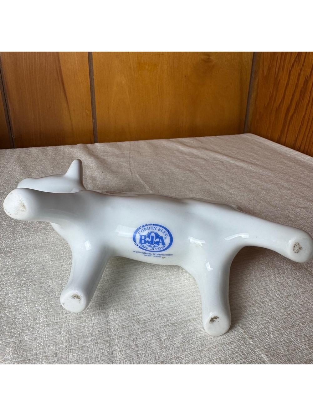 Vintage BIA Cordon Bleu Cow Creamer White Porcelain Farmhouse Kitchen Decor - Picture 6 of 9